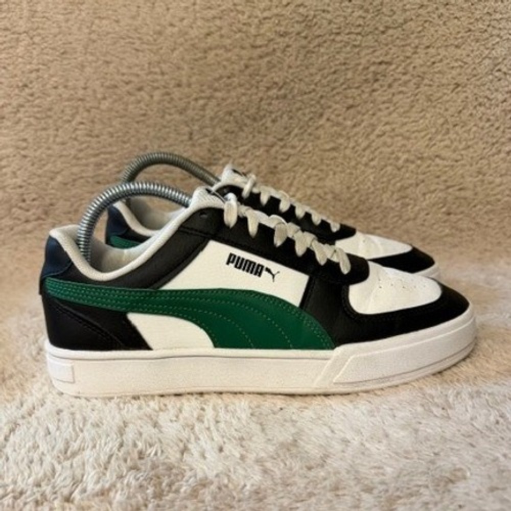 Puma Caracal White Black Green Suede Leather Mens Shoes Sneakers Size 7